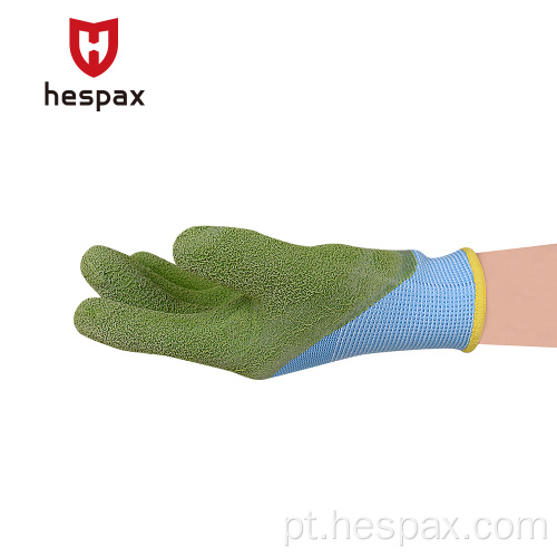 Hespax Kids Mulheres usam luvas revestidas de látex de amassagem